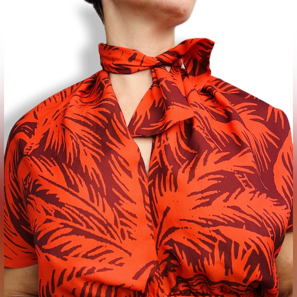 Johanna Ortiz Wrap Bkouse Tonal Palm Print - Picture 2 of 14